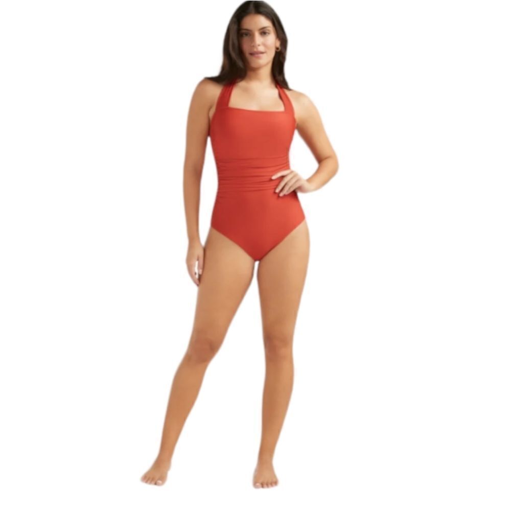 NEW Hermoza fire‎ orange halter tie Marilyn one piece tummy control swimsuit 4 - Picture 12 of 13